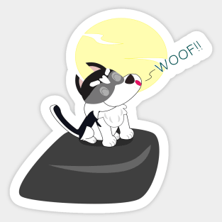 Snowy the husky howl on the rock,cute Siberian husky,cute dog,dog lover Sticker